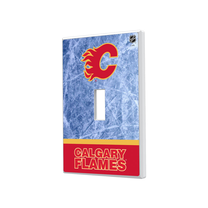 Calgary Flames Ice Wordmark Hidden-Screw Light Switch Plate