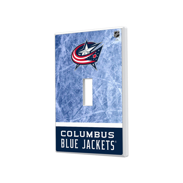 Columbus Blue Jackets Ice Wordmark Hidden-Screw Light Switch Plate