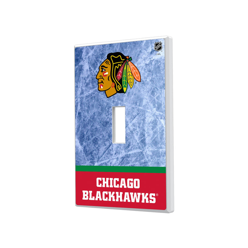 Chicago Blackhawks Ice Wordmark Hidden-Screw Light Switch Plate