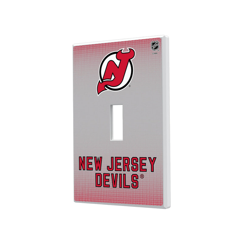 New Jersey Devils Linen Hidden-Screw Light Switch Plate