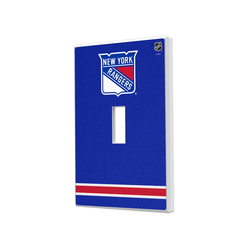 New York Rangers Stripe Hidden-Screw Light Switch Plate