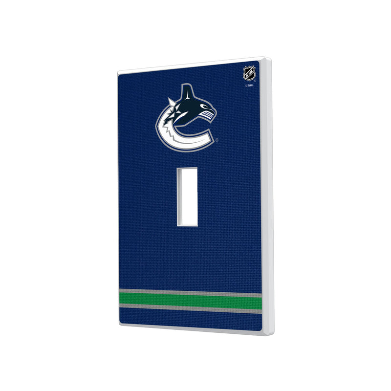 Vancouver Canucks Stripe Hidden-Screw Light Switch Plate
