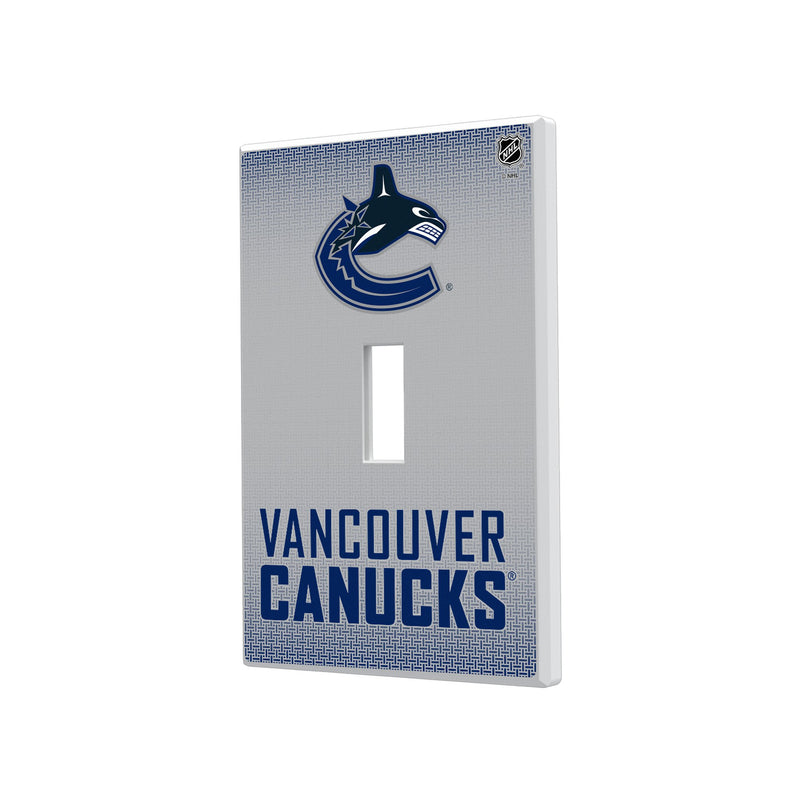 Vancouver Canucks Linen Hidden-Screw Light Switch Plate