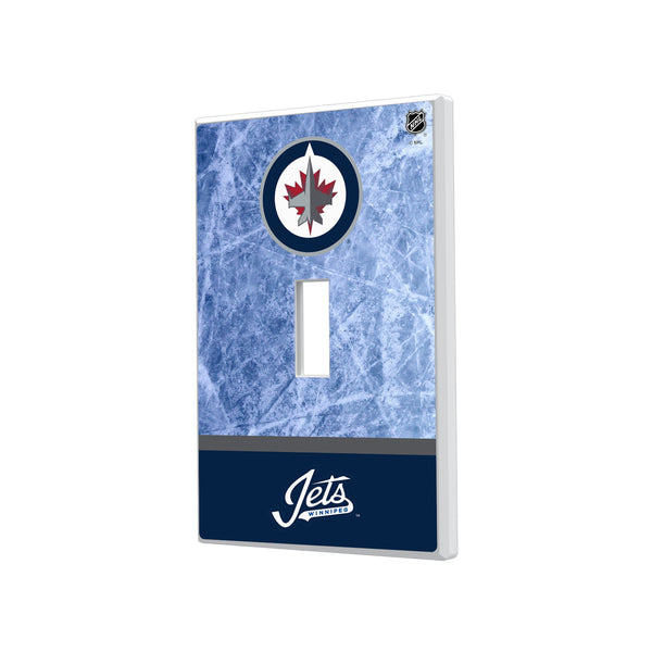 Winnipeg Jets Ice Wordmark Hidden-Screw Light Switch Plate