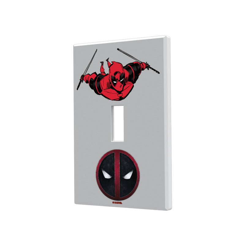 Marvel Deadpool Badge  Hidden-Screw Light Switch Plate