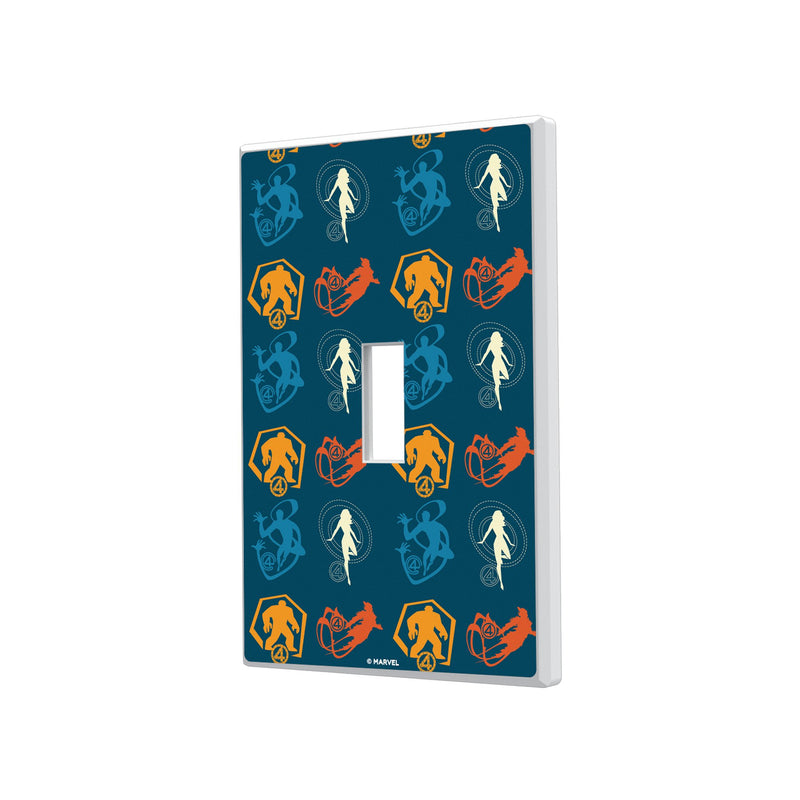 Marvel Fantastic Four Pattern 2 Hidden-Screw Light Switch Plate