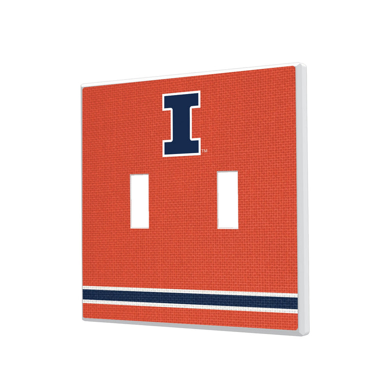 University of Illinois Fighting Illini Stripe Hidden-Screw Light Switch Plate