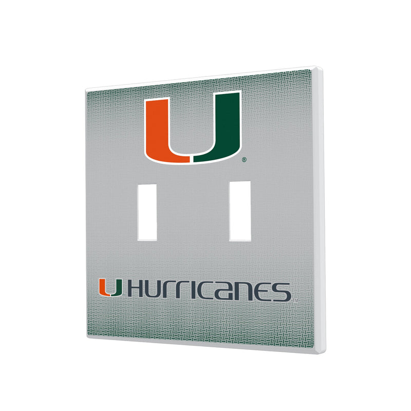 Miami Hurricanes Linen Hidden-Screw Light Switch Plate