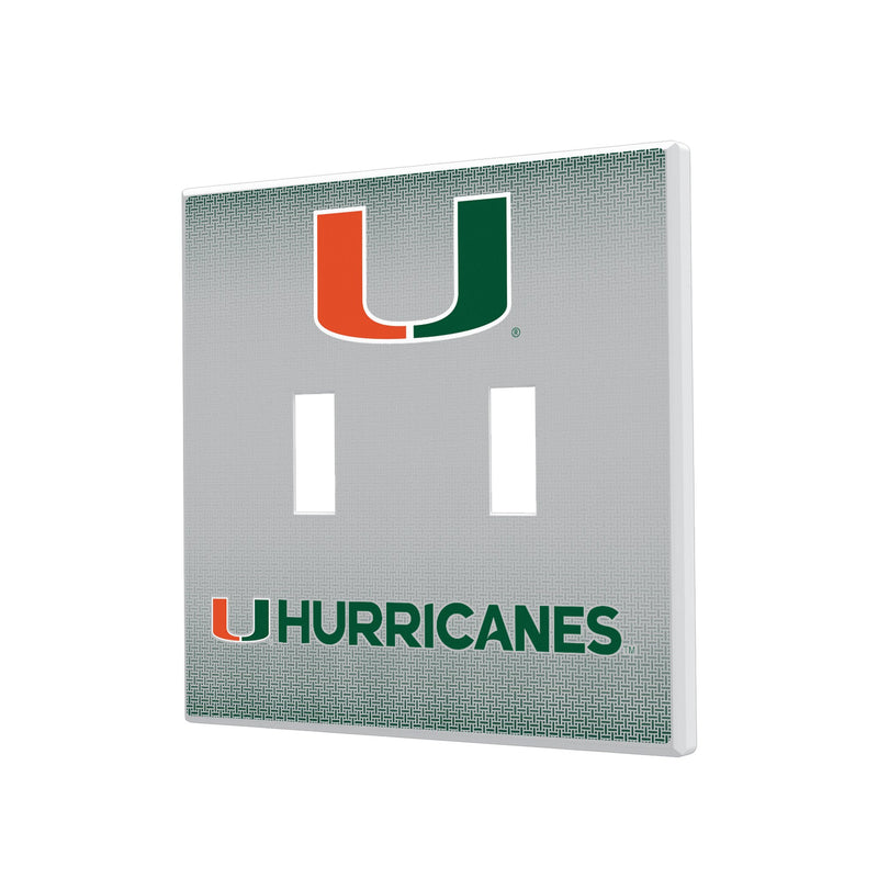 University of Miami Hurricanes Linen Hidden-Screw Light Switch Plate