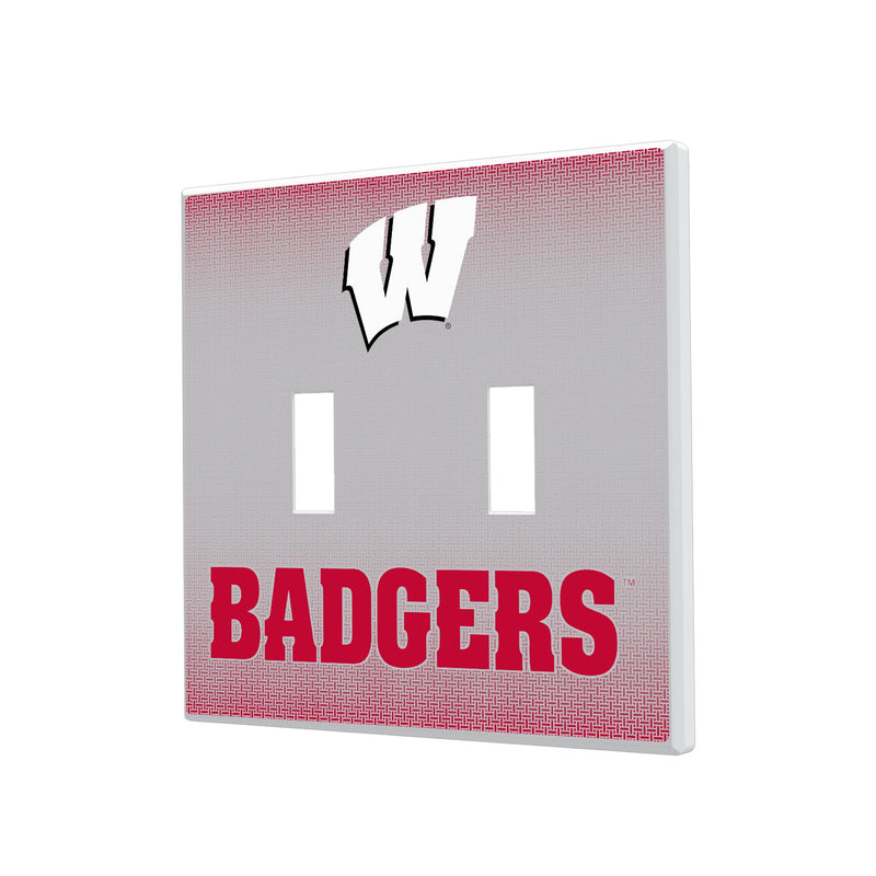 Wisconsin Badgers Linen Hidden-Screw Light Switch Plate