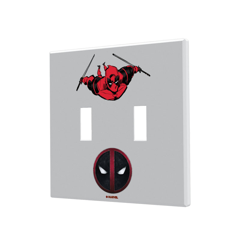 Marvel Deadpool Badge  Hidden-Screw Light Switch Plate