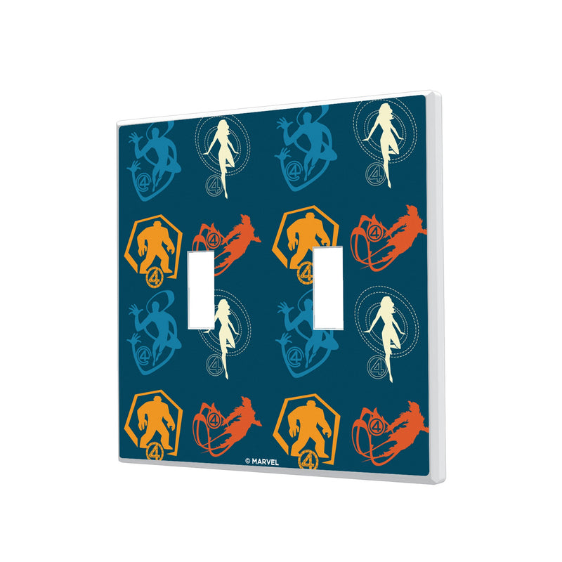 Marvel Fantastic Four Pattern 2 Hidden-Screw Light Switch Plate