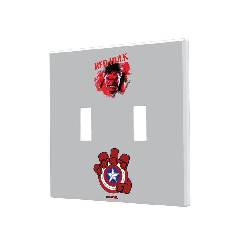 Marvel Avengers Red Hulk Badge Hidden-Screw Light Switch Plate