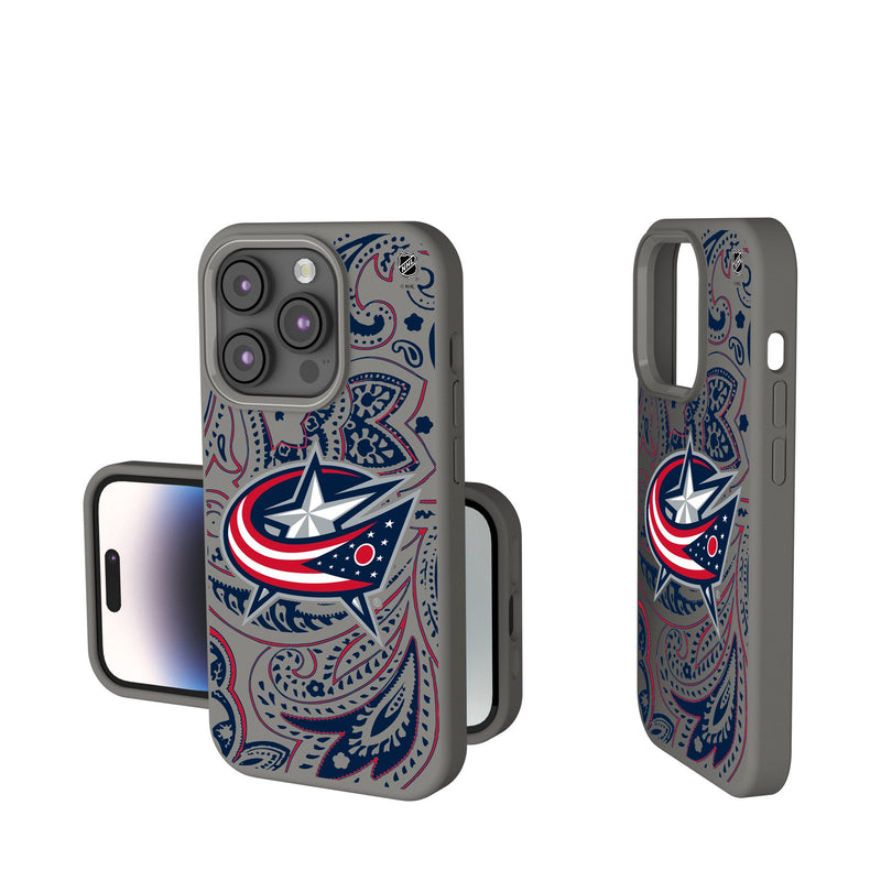 Columbus Blue Jackets Paisley iPhone Soft Touch Phone Case