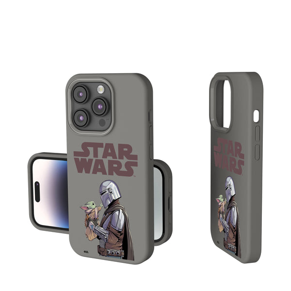 Star Wars: The Mandalorian Grogu and Din Djarin Color Block iPhone Soft Touch Phone Case