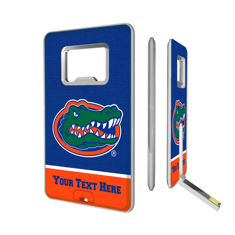 University of Florida Gators Personalized Endzone Solid Credit Card USB Drive with Bottle Opener 32GB
