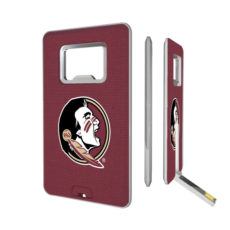 Florida State University Seminoles Solid Credit Card USB Drive with Bottle Opener 32GB