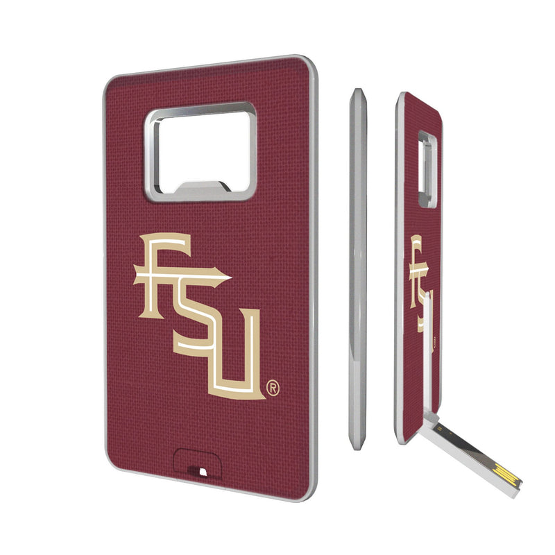 Florida State University Seminoles Athletic Wordmark Solid Credit Card USB Drive with Bottle Opener 32GB