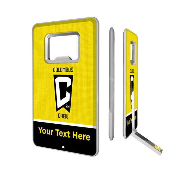 Columbus Crew Personalized Endzone Solid Credit Card USB Drive with Bottle Opener 32GB