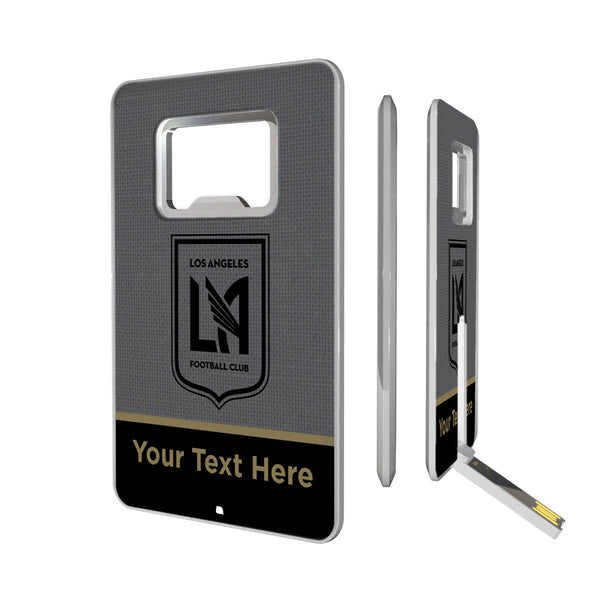 Los Angeles Football Club Personalized Endzone Solid Credit Card USB Drive with Bottle Opener 32GB