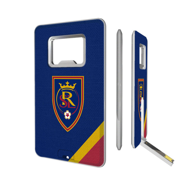 Real Salt Lake   Diagonal Stripe Credit Card USB Drive with Bottle Opener 32GB