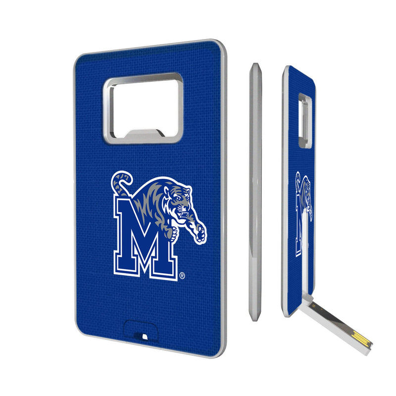 University of Memphis Tigers Solid Credit Card USB Drive with Bottle Opener 32GB