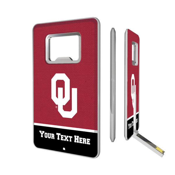 University of Oklahoma Sooners Personalized Endzone Solid Credit Card USB Drive with Bottle Opener 32GB
