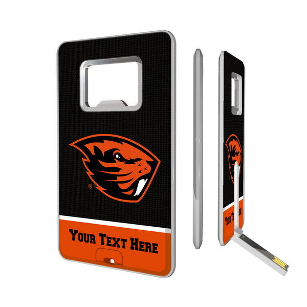 Oregon State University Beavers Personalized Endzone Solid Credit Card USB Drive with Bottle Opener 32GB
