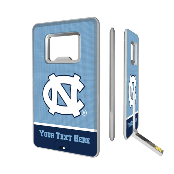 University of North Carolina Tar Heels Personalized Endzone Solid Credit Card USB Drive with Bottle Opener 32GB