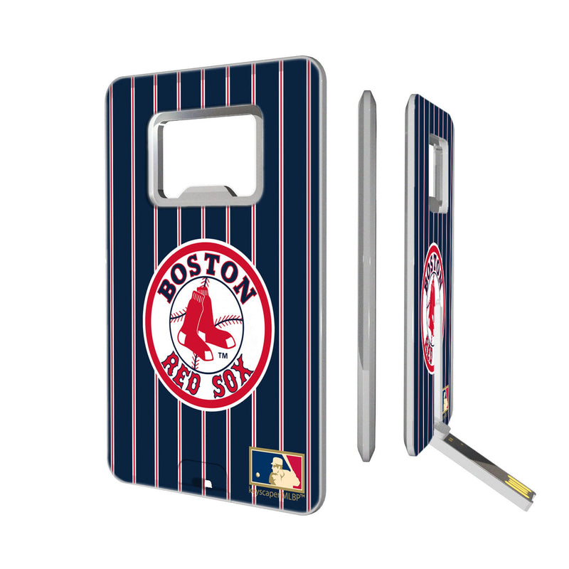 Boston Red Sox 1976-2008 - Cooperstown Collection Pinstripe Credit Card USB Drive with Bottle Opener 32GB