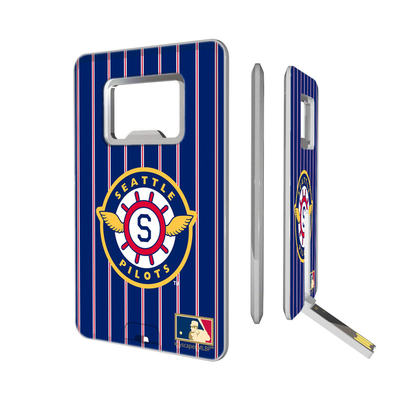 Seattle Pilots 1969 - Cooperstown Collection Pinstripe Credit Card USB Drive with Bottle Opener 32GB