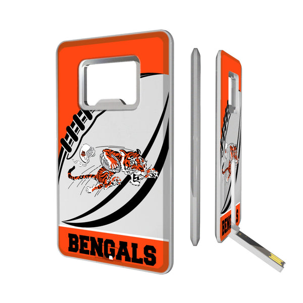 Cincinnati Bengals Historic Collection Passtime Credit Card USB Drive with Bottle Opener 32GB