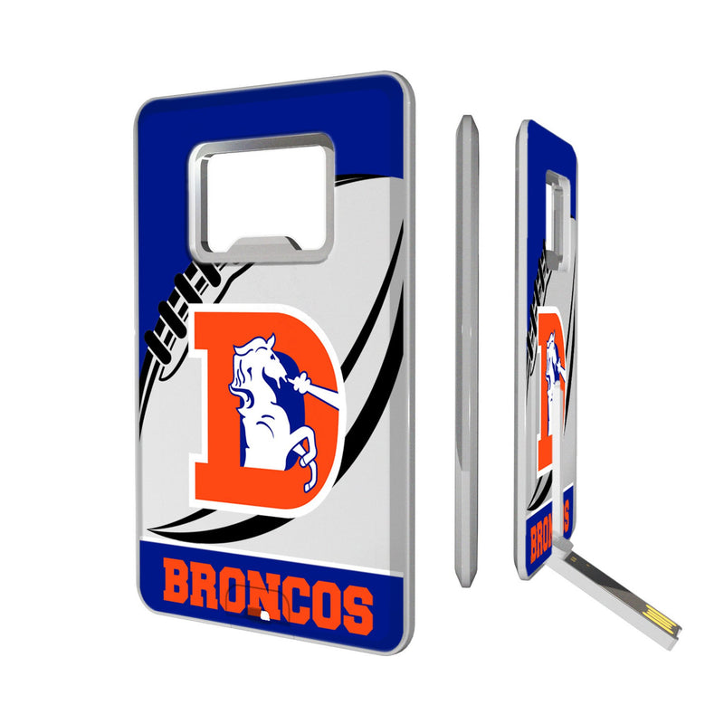 Denver Broncos 1993-1996 Historic Collection Passtime Credit Card USB Drive with Bottle Opener 32GB