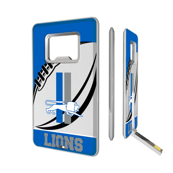 Detroit Lions Retro Passtime Credit Card USB Drive with Bottle Opener 32GB