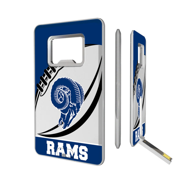 Los Angeles Rams Historic Collection Passtime Credit Card USB Drive with Bottle Opener 32GB