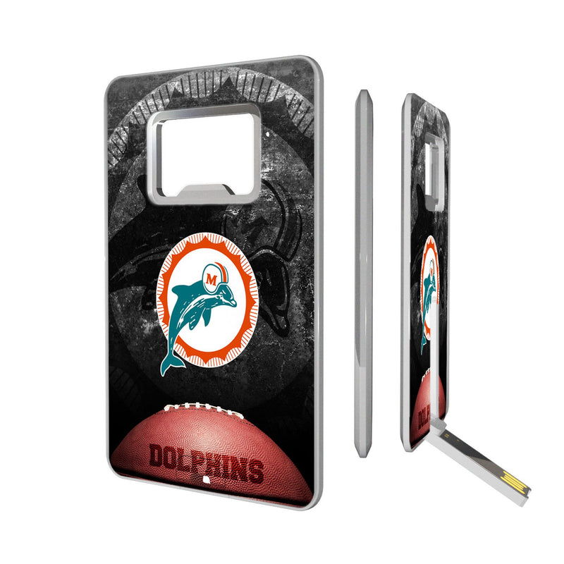 Miami Dolphins 1966-1973 Historic Collection Legendary Credit Card USB Drive with Bottle Opener 32GB