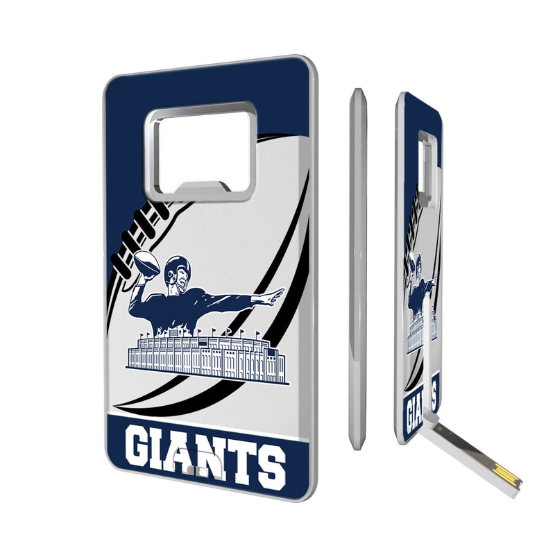 New York Giants 1960-1966 Historic Collection Passtime Credit Card USB Drive with Bottle Opener 32GB