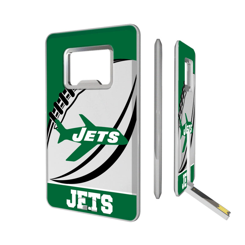 New York Jets 1963 Historic Collection Passtime Credit Card USB Drive with Bottle Opener 32GB