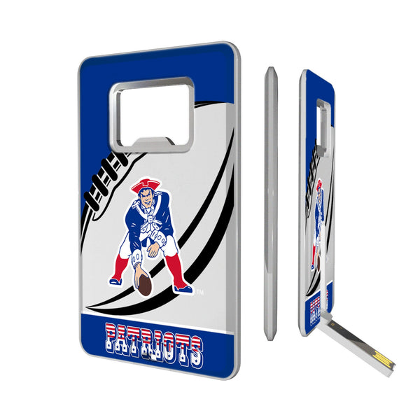 New England Patriots Historic Collection Passtime Credit Card USB Drive with Bottle Opener 32GB