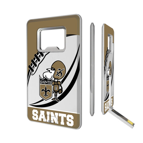 New Orleans Saints Historic Collection Passtime Credit Card USB Drive with Bottle Opener 32GB