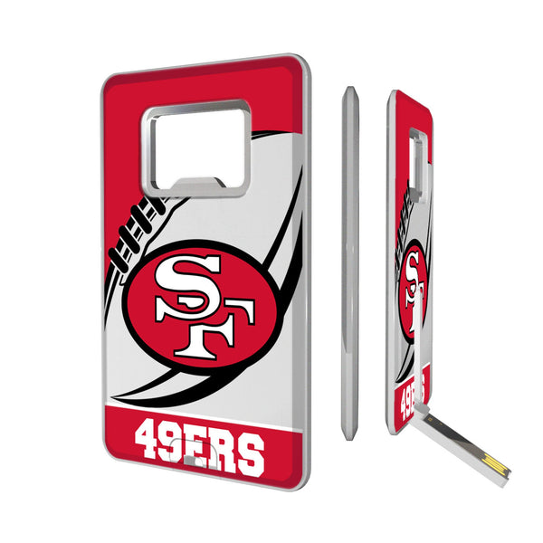 San Francisco 49ers Historic Collection Passtime Credit Card USB Drive with Bottle Opener 32GB