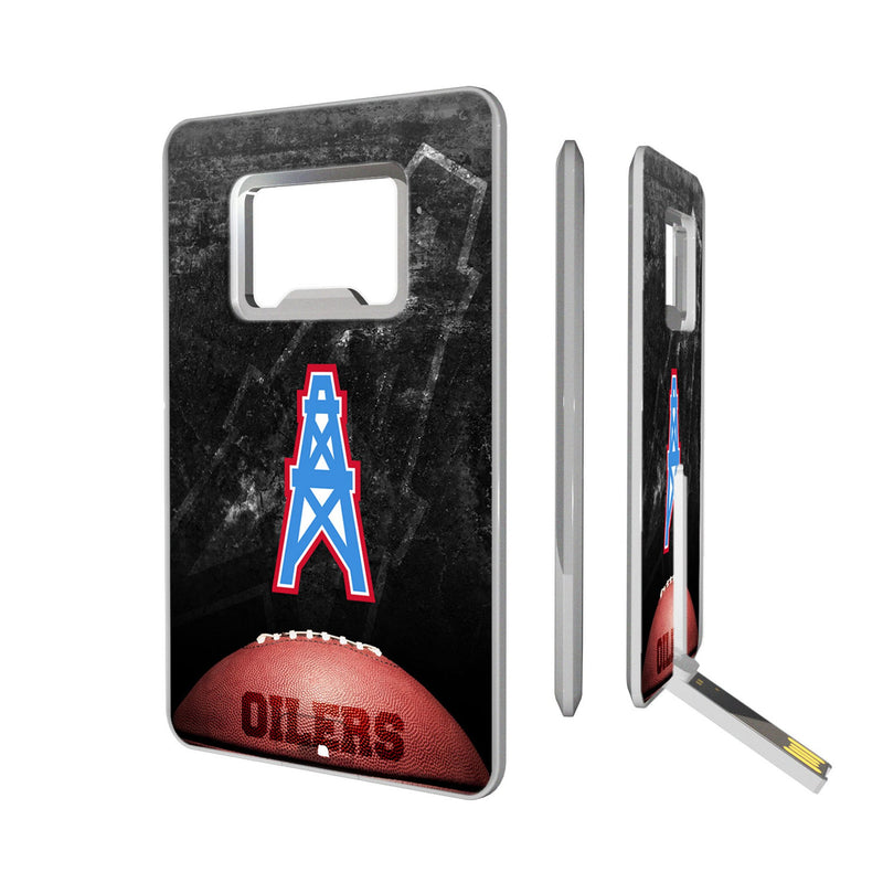 Houston Oilers Historic Collection Legendary Credit Card USB Drive with Bottle Opener 32GB