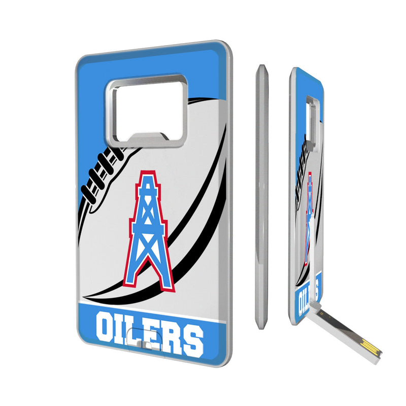 Houston Oilers Historic Collection Passtime Credit Card USB Drive with Bottle Opener 32GB