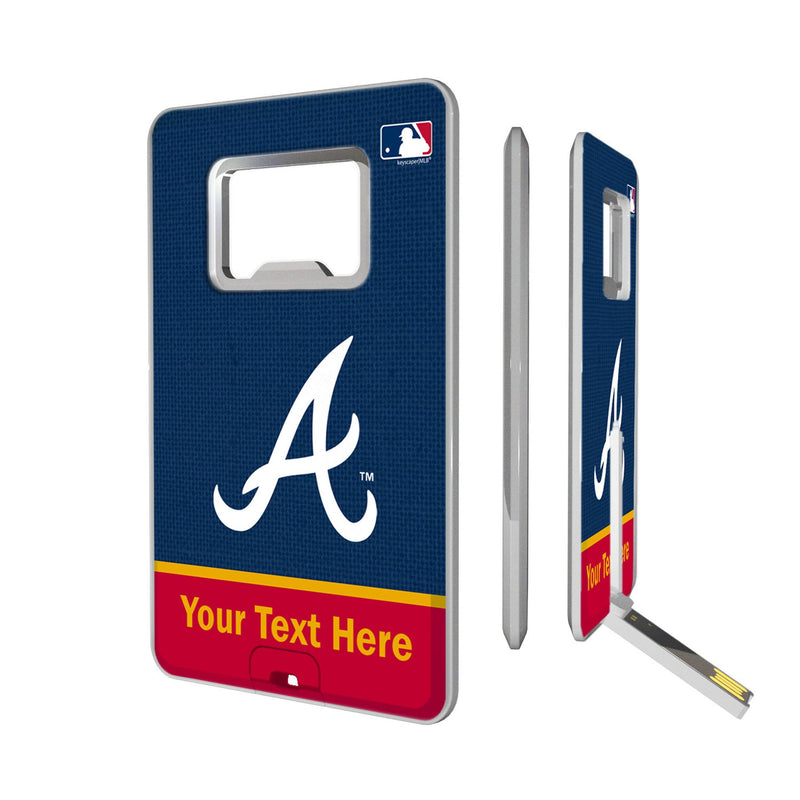 Atlanta Braves Personalized Endzone Solid Credit Card USB Drive with Bottle Opener 32GB
