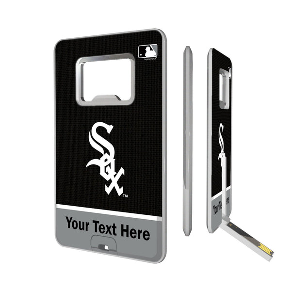 Chicago White Sox Personalized Endzone Solid Credit Card USB Drive with Bottle Opener 32GB