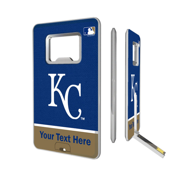 Kansas City Royals Personalized Endzone Solid Credit Card USB Drive with Bottle Opener 32GB