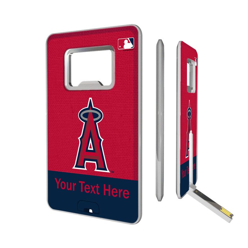 Los Angeles Angels Personalized Endzone Solid Credit Card USB Drive with Bottle Opener 32GB
