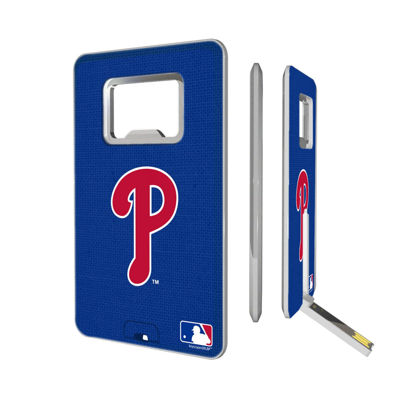 Philadelphia Phillies Solid Credit Card USB Drive with Bottle Opener 32GB