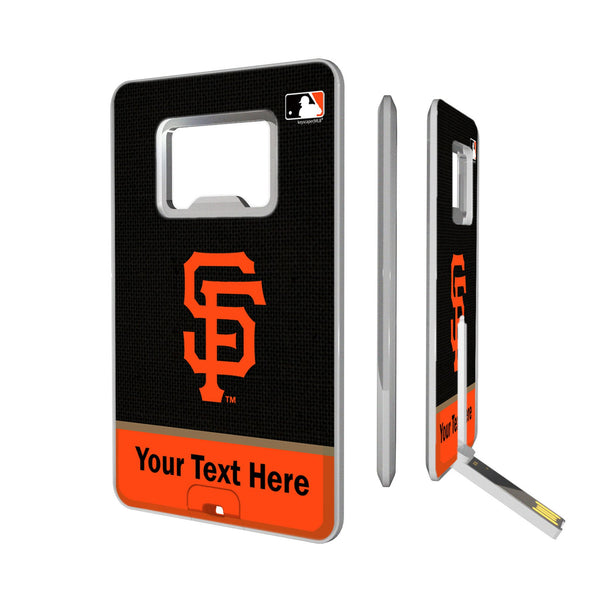 San Francisco Giants Personalized Endzone Solid Credit Card USB Drive with Bottle Opener 32GB