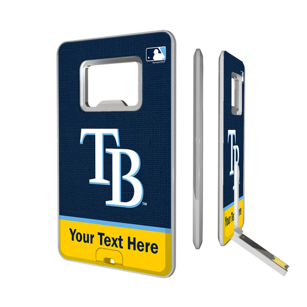 Tampa Bay Rays Personalized Endzone Solid Credit Card USB Drive with Bottle Opener 32GB